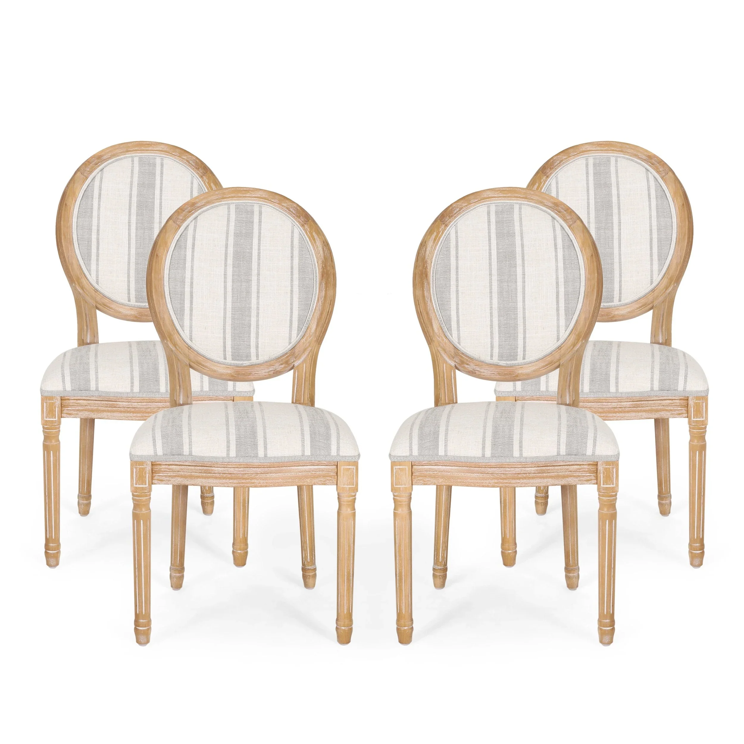 French Country Fabric Dining Chairs - NH419413