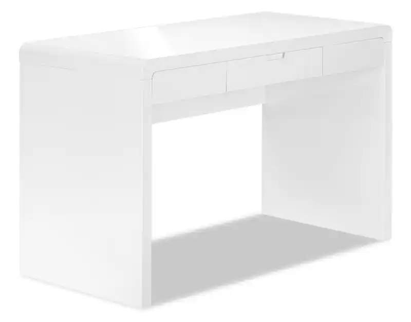 47.25 Office Desk - Glossy White
