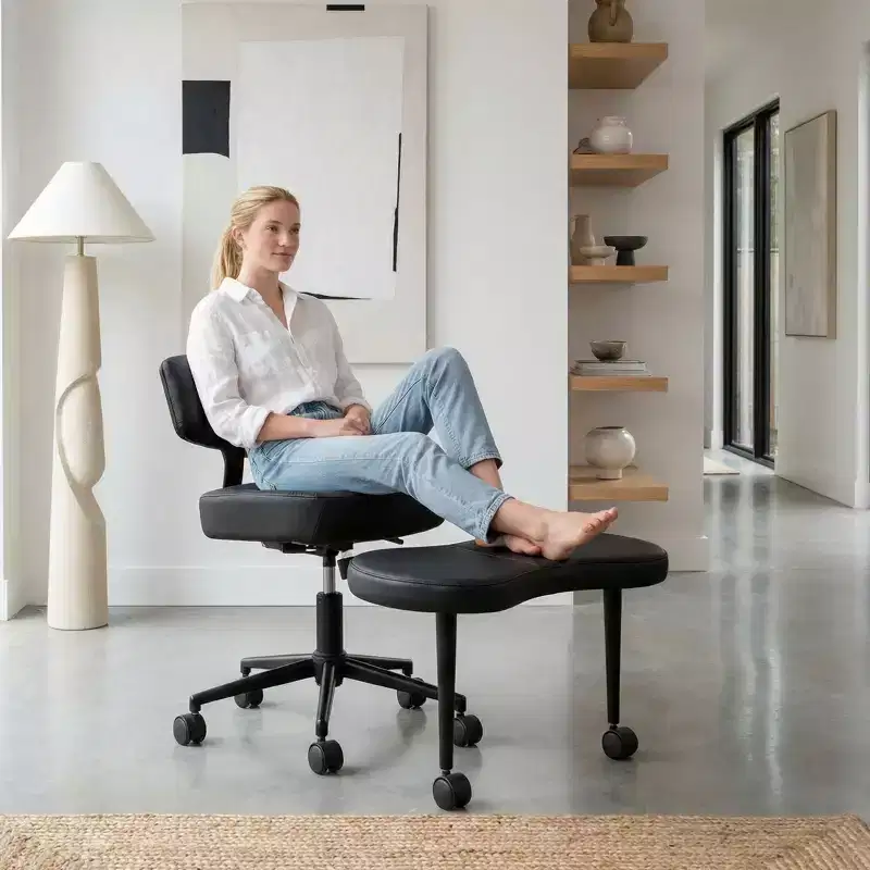 Ergonomic Cross-Legged Meditation & Office Chair - 360 Swivel, Adjustable Height, Multi-Position Seat