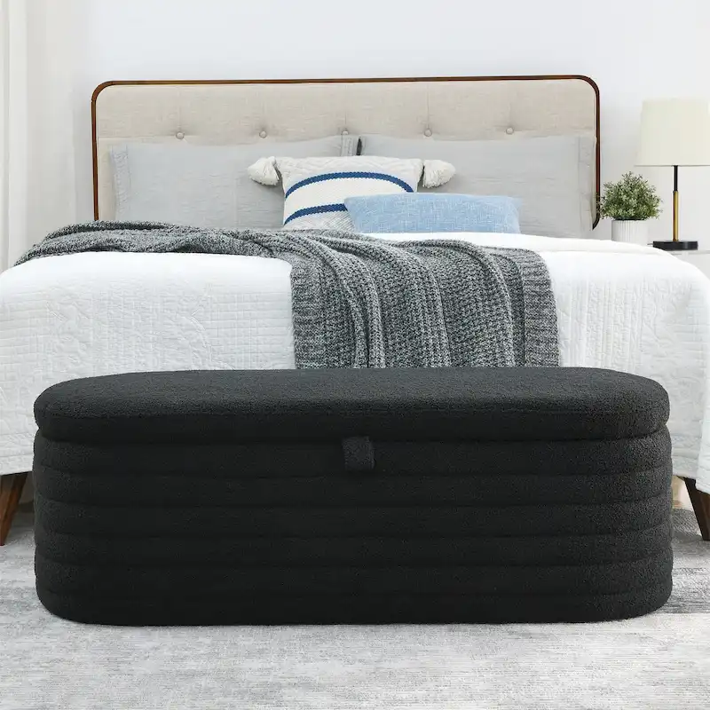 Storage Bench with Safety Hinge