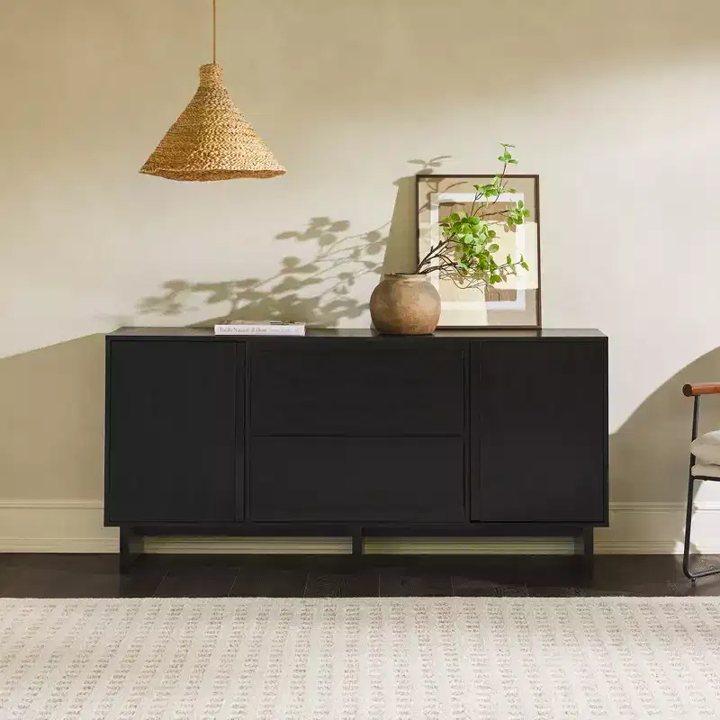 GDFStudio Sophy Modern Wood 63 Sideboard with Adjustable Shelf and Drawer