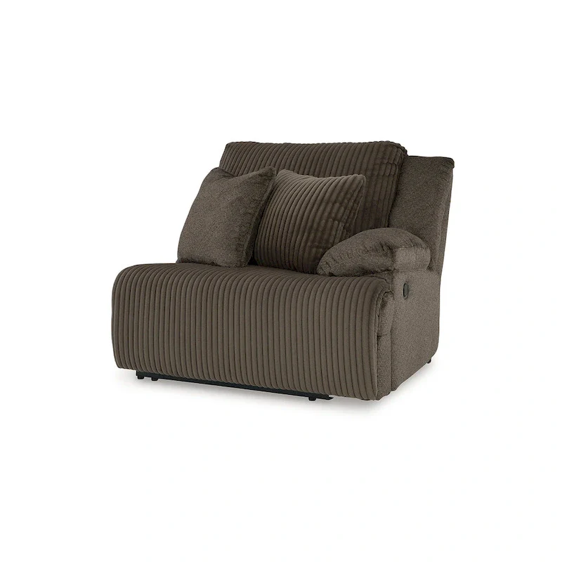 Top Tier Brown 6-Piece Reclining Sectional with Chaise - 147W x 134D x 41H