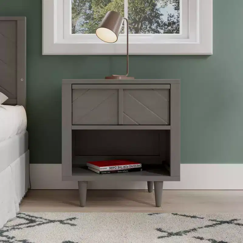 Child Craft Surrey Hill 1 Drawer Nightstand for Nursery or Bedroom, Large Storage Drawer, Made of Sturdy Pinewood, Non-Toxic, Baby Safe Finish