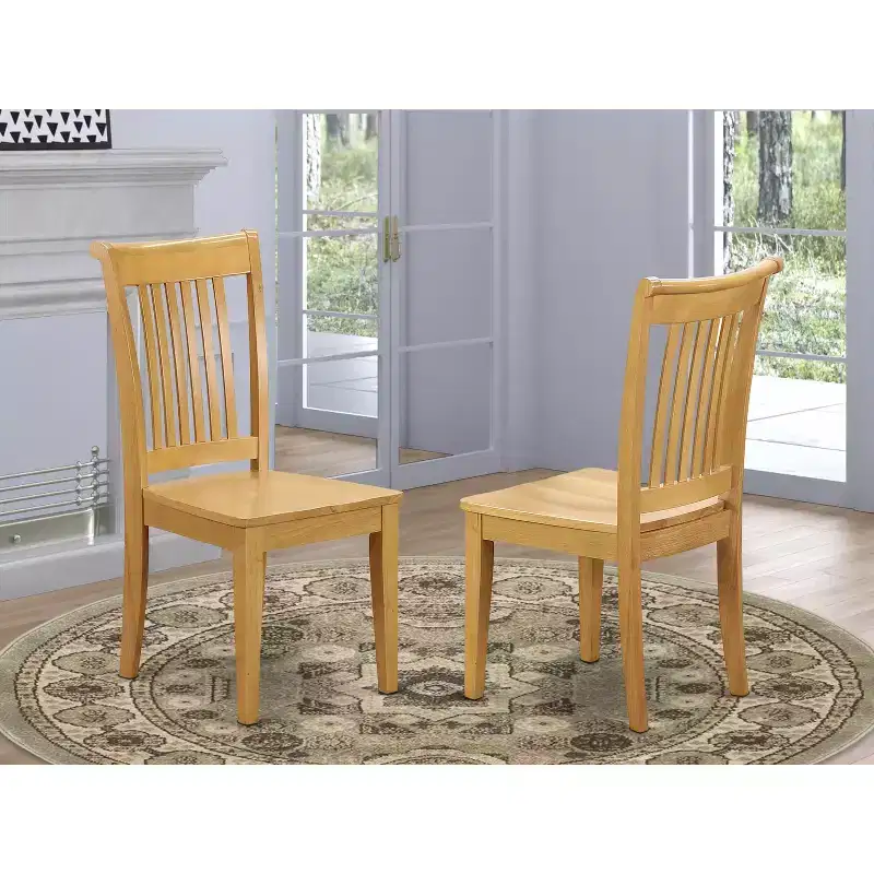 HomeStock Naturally Nice Slat Back Dining Room Chair - Wood Seat