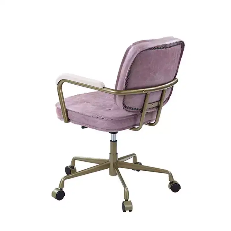 25 Siecross Grain Leather Reclining Accent Chair Pink - Acme Furniture: Swivel, Metal Frame, No Assembly
