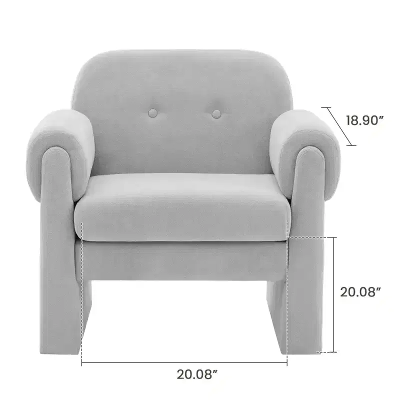 Fluffy Cloud Upholstered Accent Armchair Set of 2 Velvet Ergonomic Bedroom Reading Chair