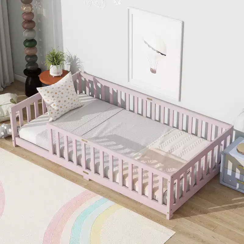 Queen Bed Frame Upholstered Velvet Lumbar Support Noise-Free Design