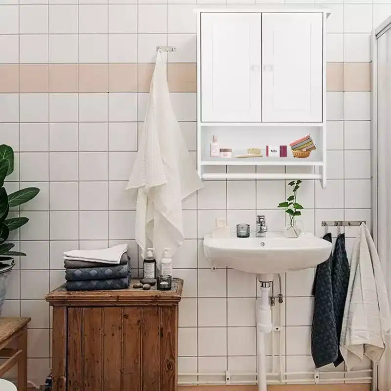 Wall Hanging Cabinet with Two Doors – Wall-Mounted Washer Storage Cabinet