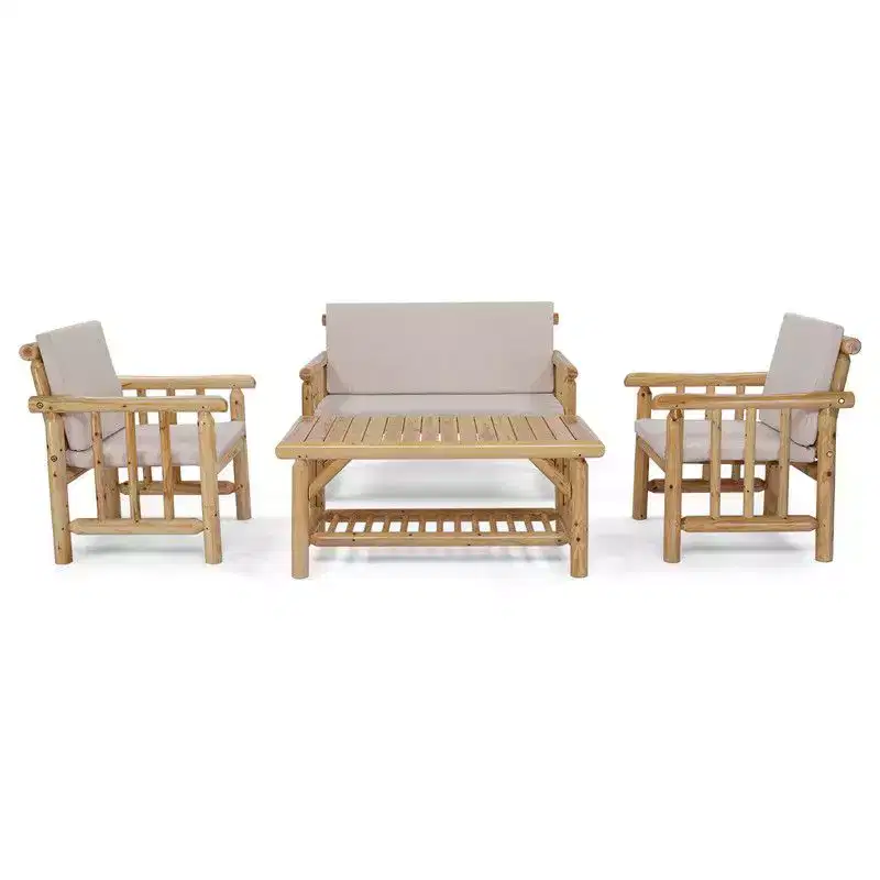 Karl Home Patio 4-Piece Wood Conversation Set