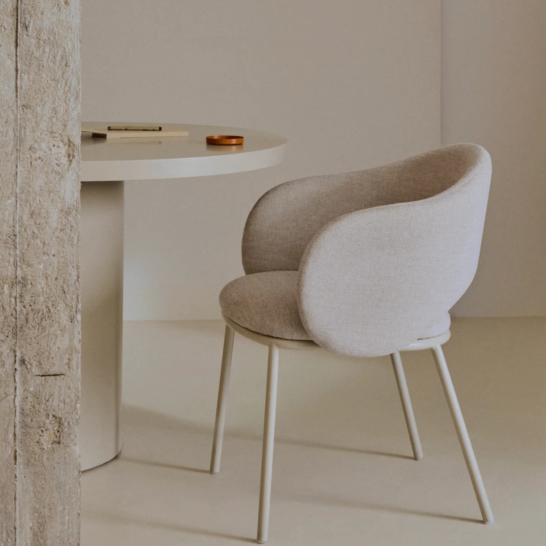 Modern Dove grey Metal Dining Chair with High Density Foam and Curved Back for Dining Room