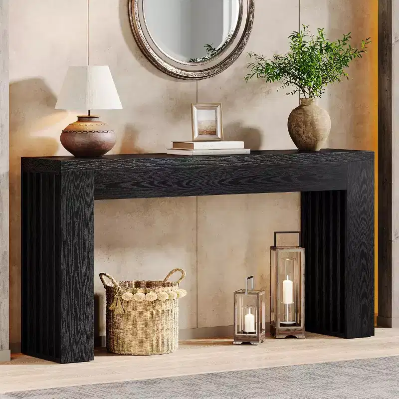 59-Inch Farmhouse Console Table for Living Room, Entryway, or Hallway