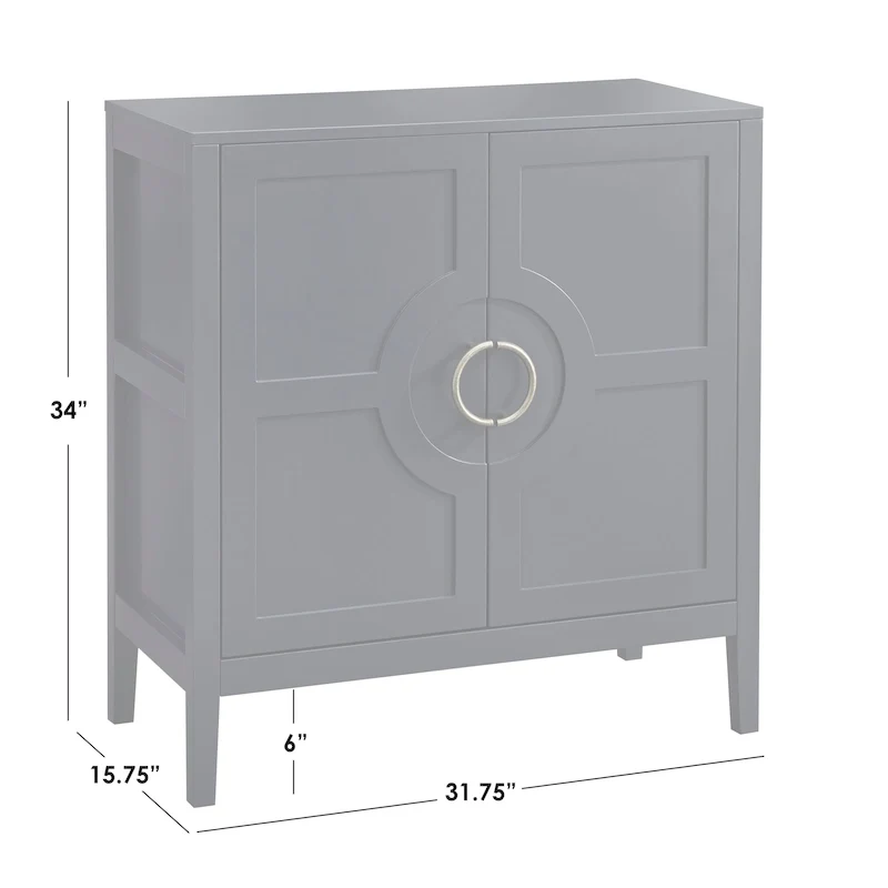 Console Cabinet with Adjustable Shelf and Metal Handles