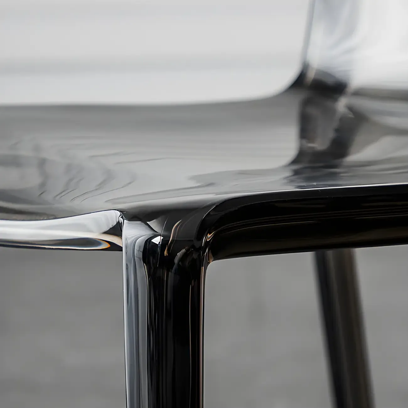 Amber Acrylic Armless Low Back Dining Chair