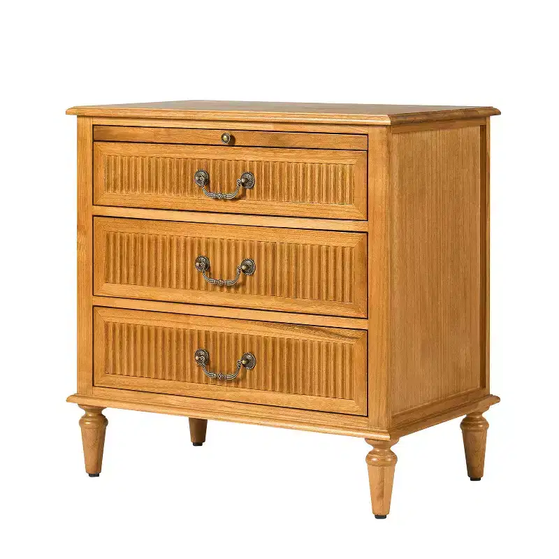 3-Drawer End Table with Built-In Outlet