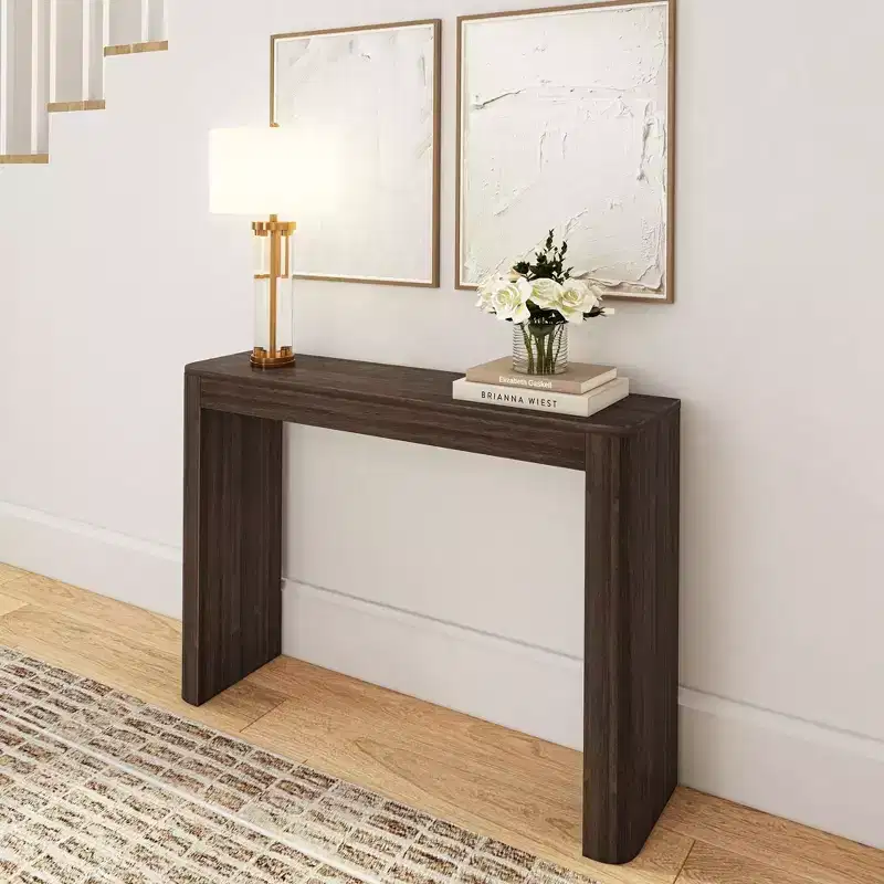 Plank+Beam 46 Solid Wood Console Table, Conture Rounded Edge Sofa Table, Narrow Entryway Table, Console Tables for Entryway