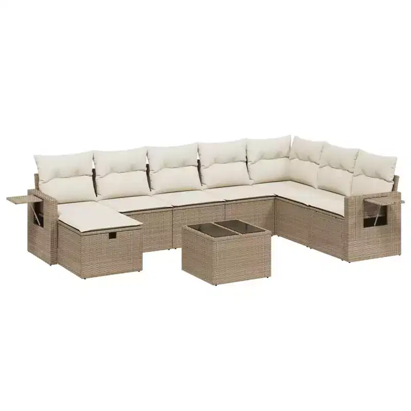 vidaXL Outdoor Sofa Set with Storage - Stylish Poly Rattan
