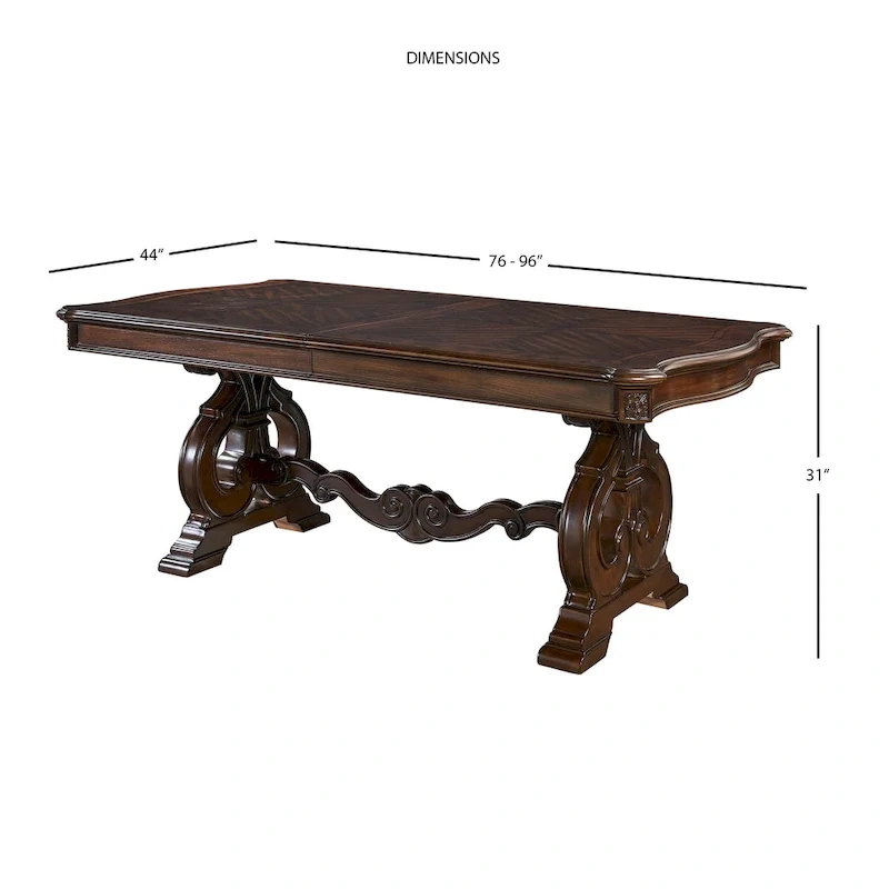 Steve Silver Richland 96 Inch Traditional Dining Table, Brown