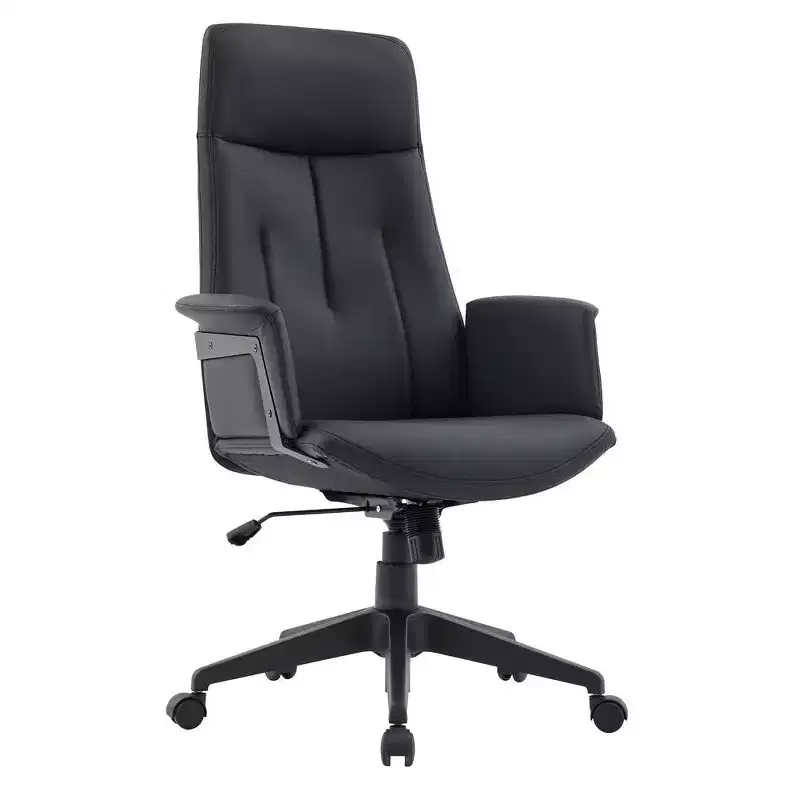 Ergonomic Leather High-Back Office Chair — Adjustable Height, Swivel & Tilt, Armrests, Modern Desk Chair for Home Office