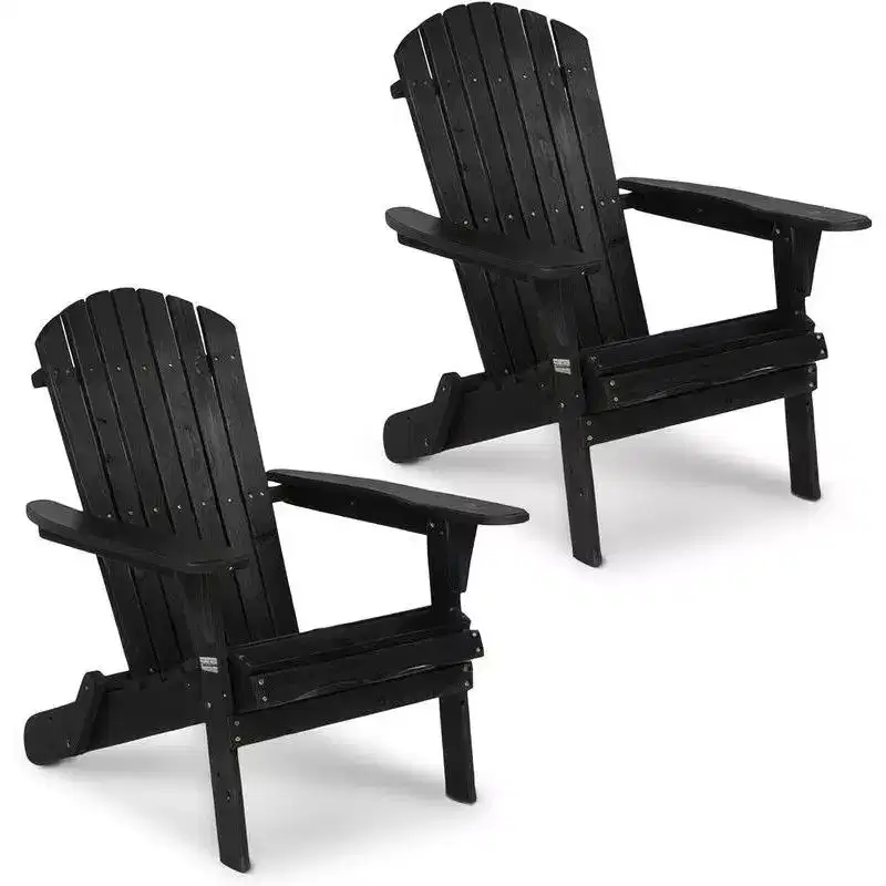 Karl Home 2PCS Solid Wood Folding Adirondack Chair