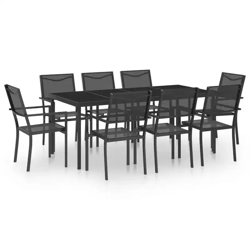 vidaXL Outdoor Dining Set Anthracite, Black