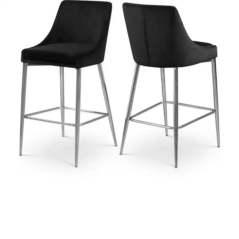 Black Velvet Stool