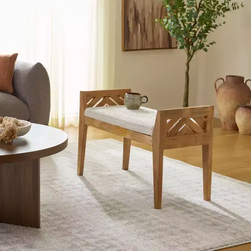 Wood Bench - Beige/Natural