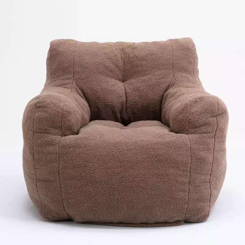 Large Dark Gray Bean Bag Sofa Chair with Side Pocket, Plush Floor Lounger for Adults, Ideal for Gaming and Reading