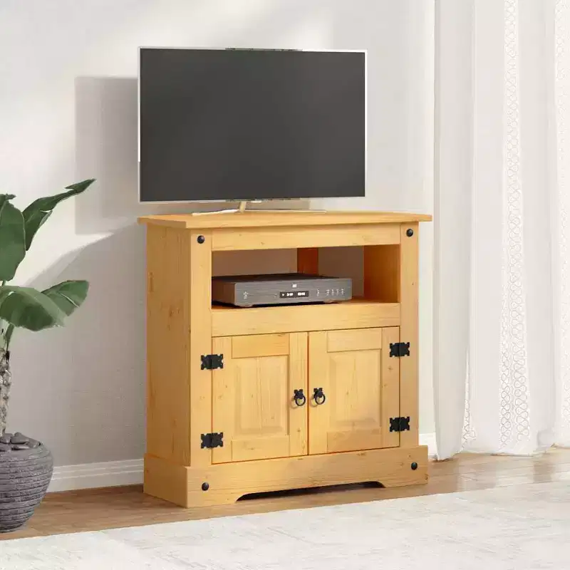 vidaXL Console Table Waxed Brown Solid Pinewood Medium Console Table - Brown