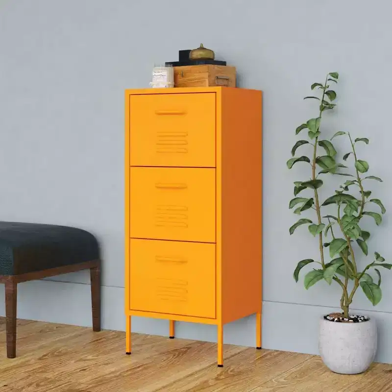 vidaXL Storage Cabinet Mustard Yellow 16.7x13.8x40 Steel
