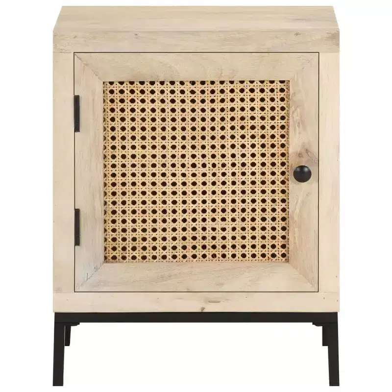 Bedside Cabinet Bleached Mango Wood Solid Mango Wood