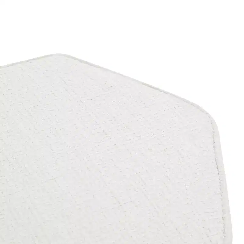 Rosaria Chenille Hexagon Ottoman — Wood Frame, Polyester, Polyurethane Foam
