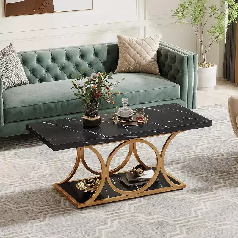 Lantine 47.24-inch 2-Tier Rectangle Coffee Table