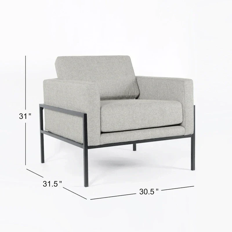 HomePop Modern Upholstered Club Chair w/Metal Frame