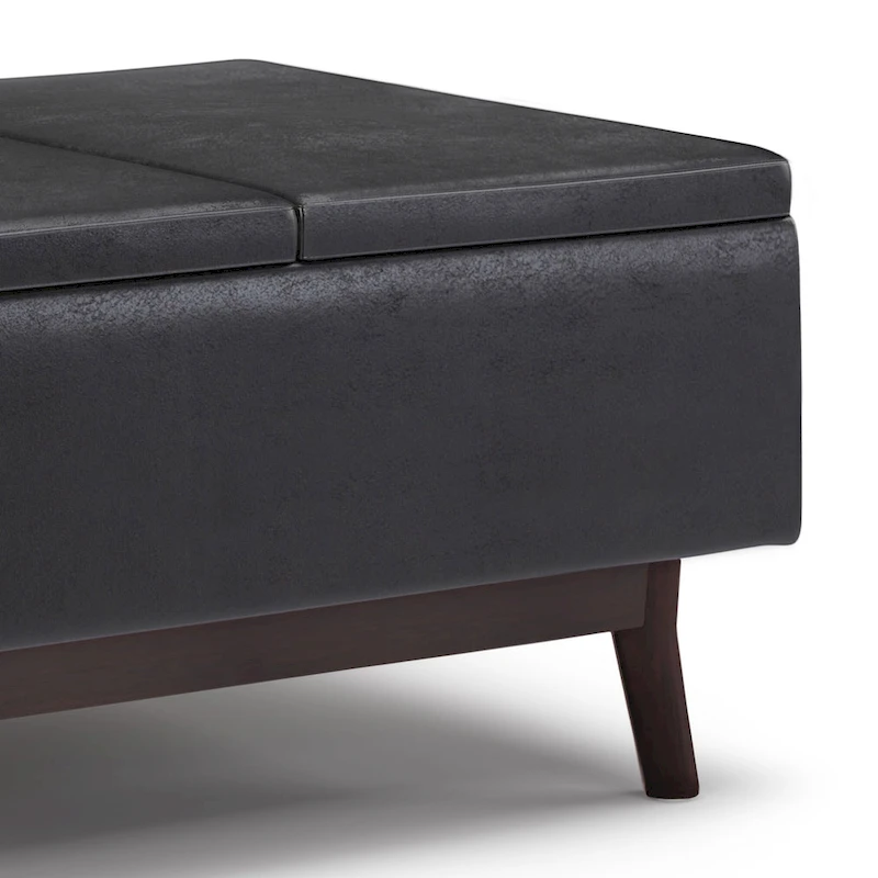 WYNDENHALL Ethan 34 inch Wide Mid Century Modern Rectangle Table Ottoman