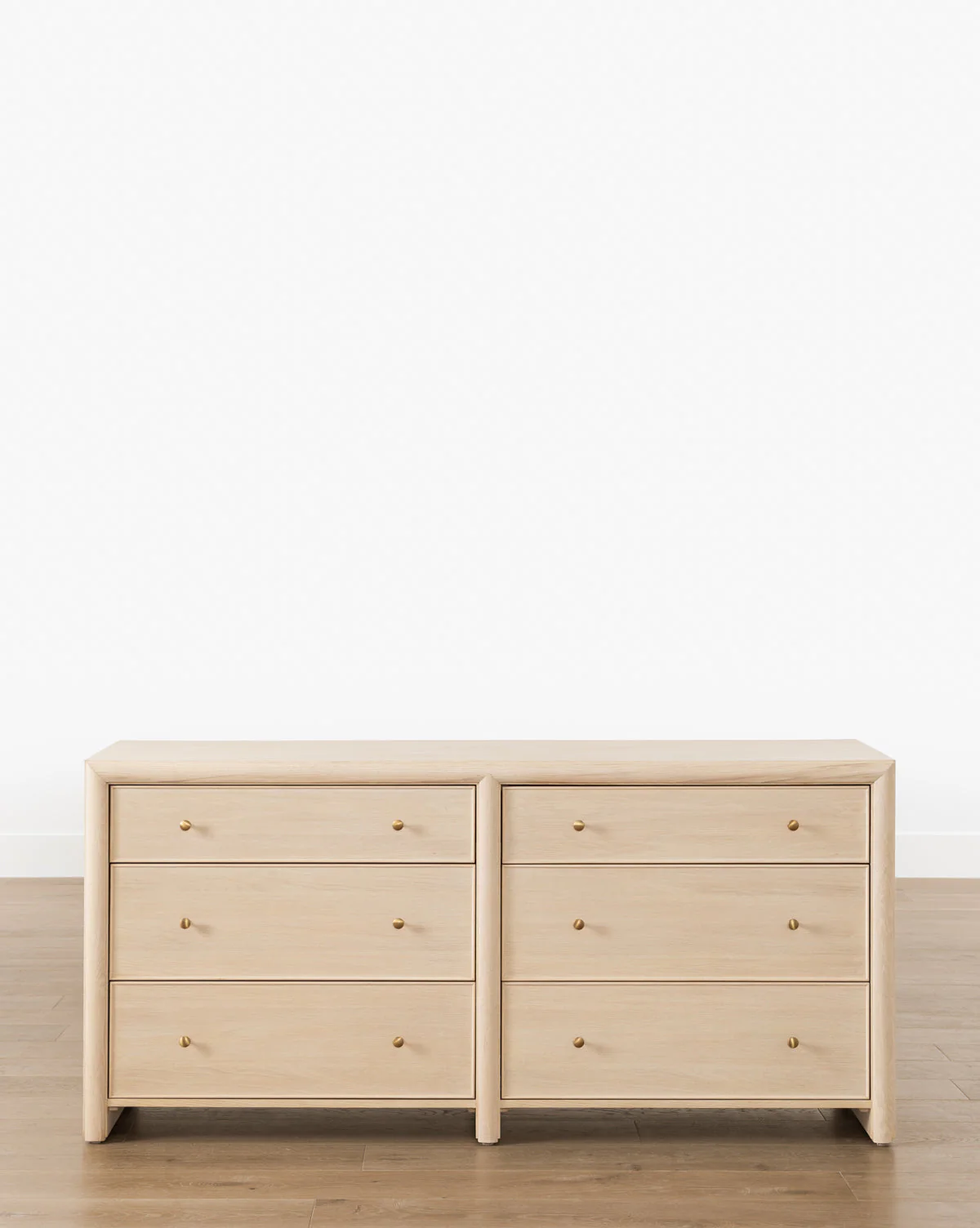 Minimalist Bleached Oak Dresser with Beaded Detail for Bedroom