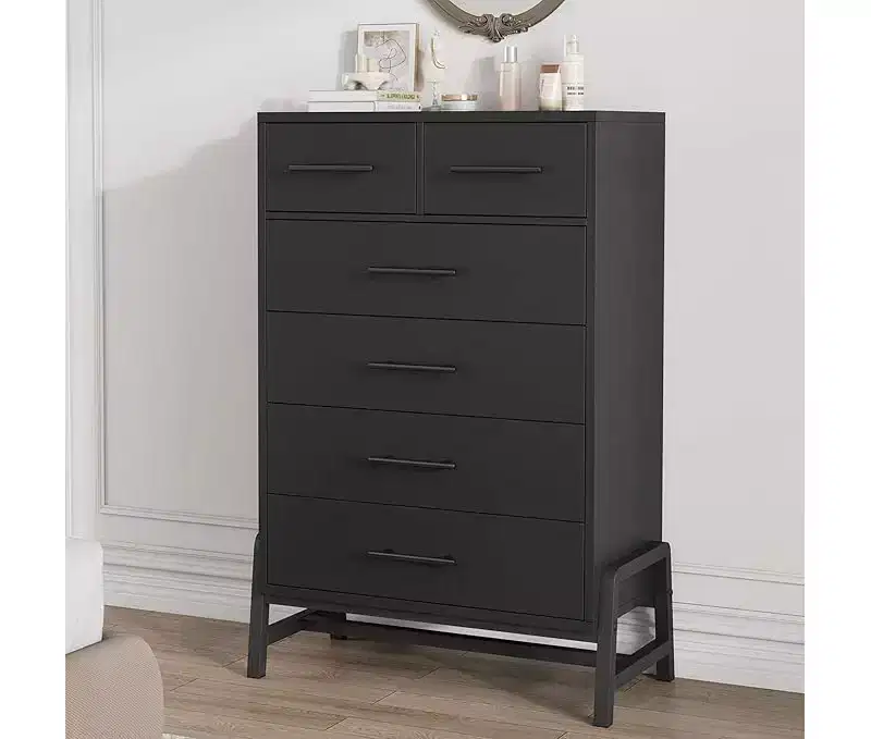 CuisinSmart 6 Dresser for Bedroom, Freestanding Tall Drawer Dresser with Storage, Wooden Closet Storage Chest for Bedroom Living Room