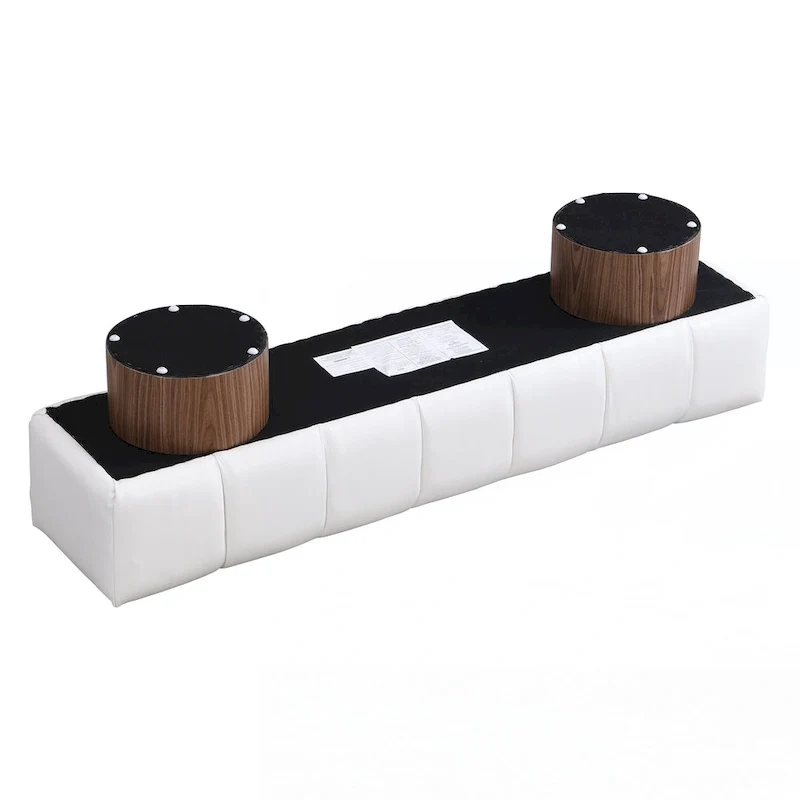 Upholstered Dining Bench,Beige PU