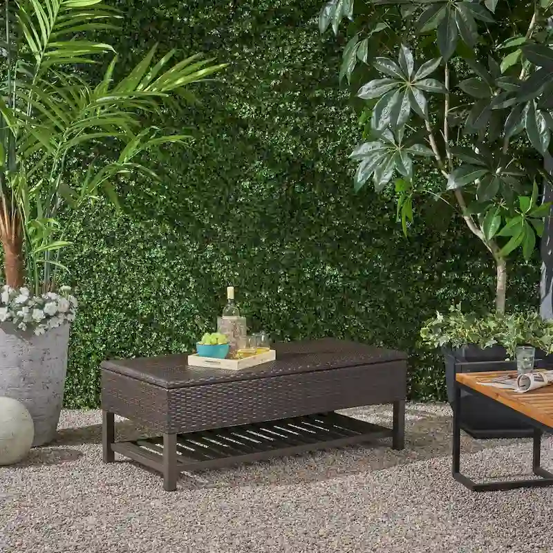 Rattan Storage Bench