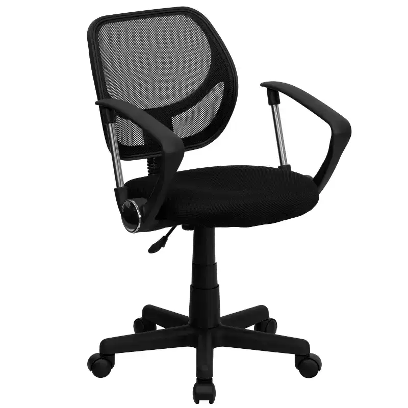 Mid-Back Mesh Swivel Task Office Chair with Curved Square Back and Arms