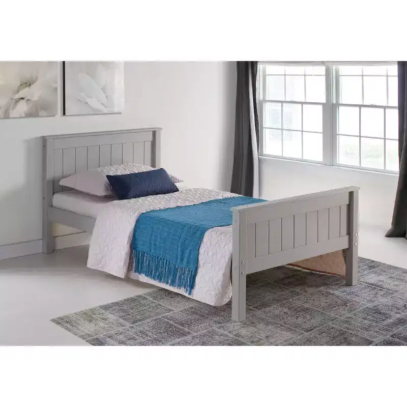 Twin Wood Platform Kids' Bed Dove Gray