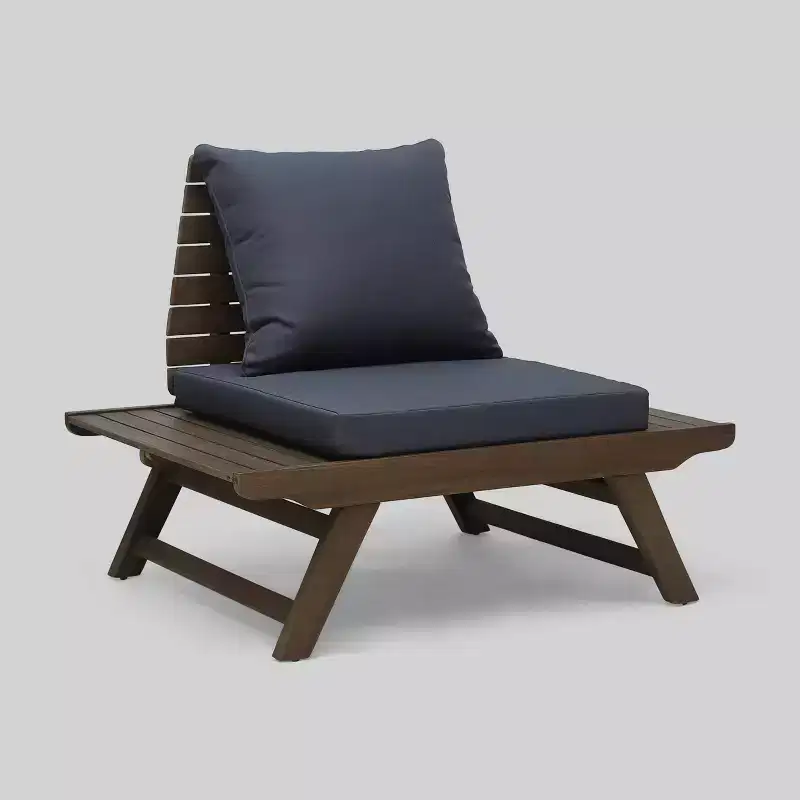 Sedona 2pk Acacia Wood Club Chairs Gray/Dark Gray - Christopher Knight Home: Weather-Resistant Patio Accent Chairs