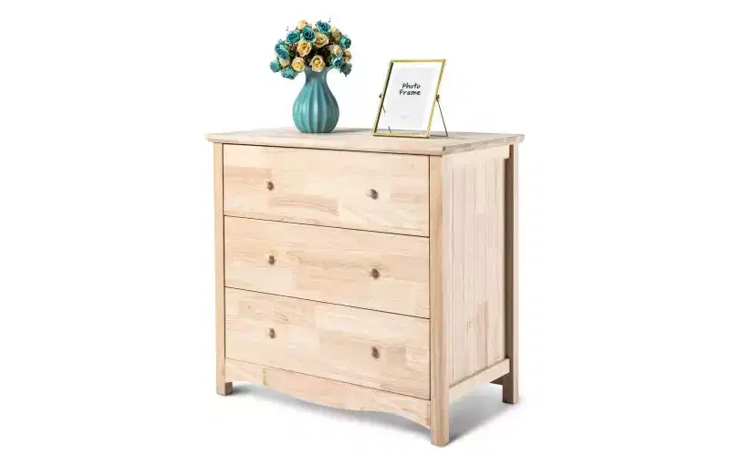 Karl Home 3-Drawer Natural MDF (Medium-Density Fiberboard) 31.5in. W Chest of Drawer