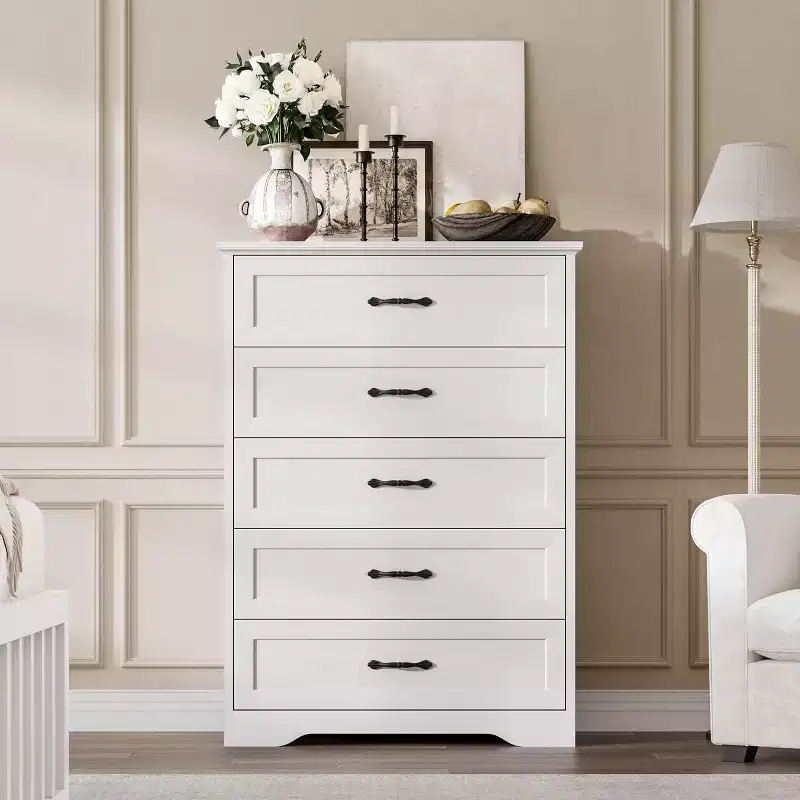 Dresser for Bedroom with Drawers, Wood Drawer Dresser Chest of Drawers for Closet, Living Room, Hallway, Nursery, Kids Bedroom