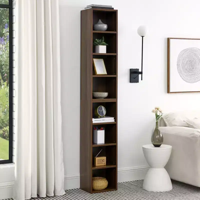 70.9 in.Tall Wood 4-Shelf Standard Bookcase with Shelves (Set of 2)