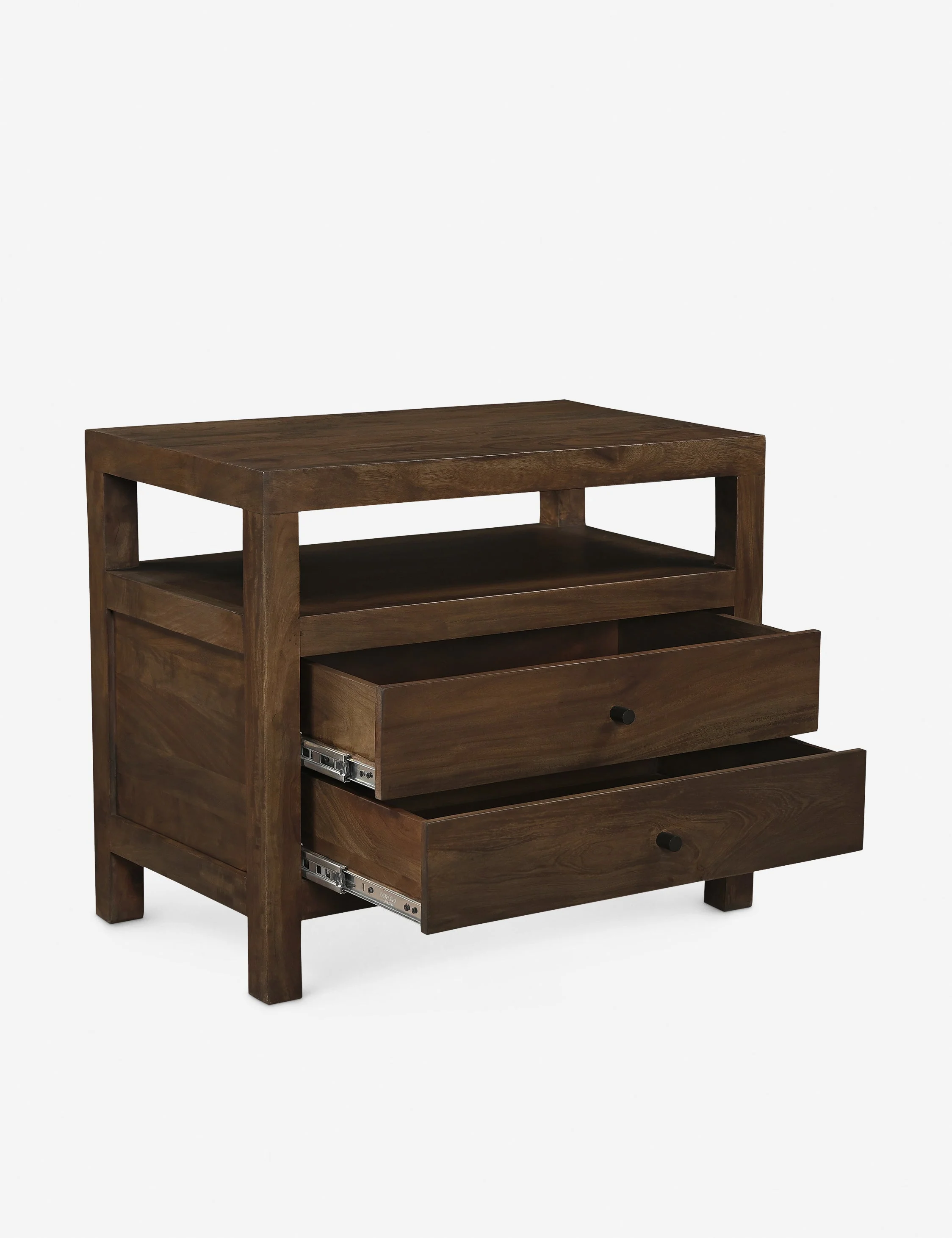 Nightstand - balances open display with concealed in a design that feels both practical and considered