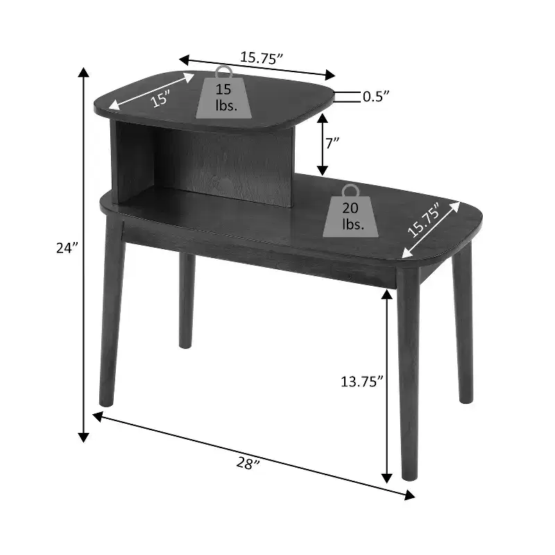 HomeStock Rectangle Wood Table Top End Table 1 -piece