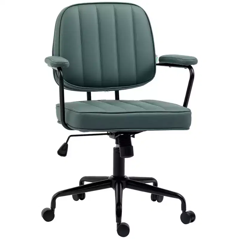 Home Office Chair, Microfiber Upholstered, Swivel Wheels, Adjustable Height & Tilt
