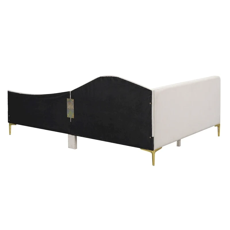 Upholstered Daybed with Guardrail and Headboard