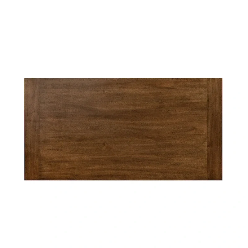 Rustic Brown 72 Inch Solid Wood Dining Table with Trestle Base, Seats 6