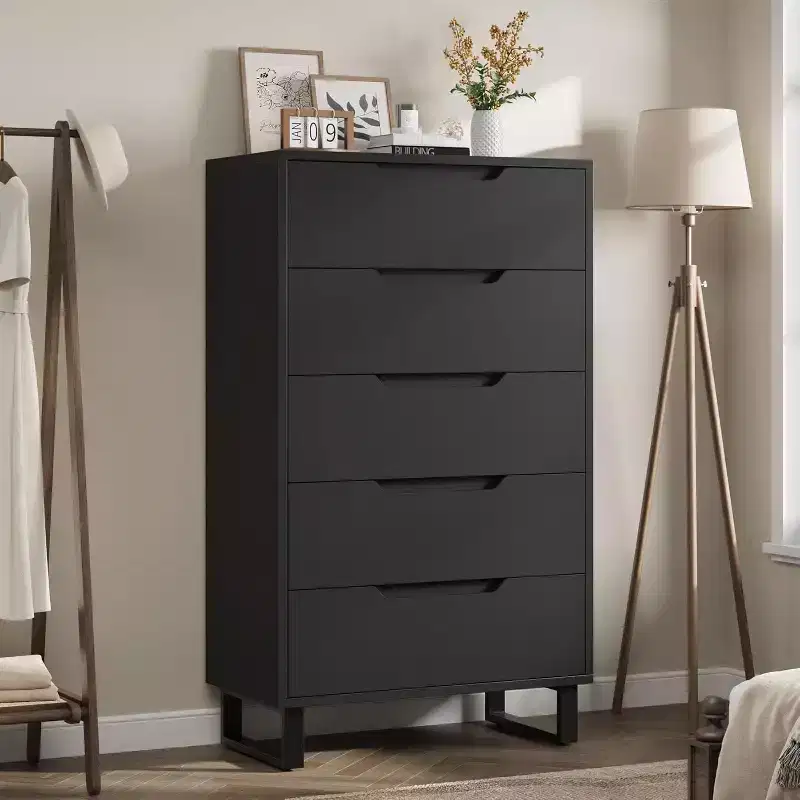 5-Drawer Tall Wooden Dresser - 50